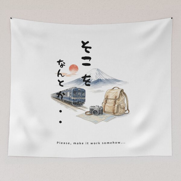 Item preview, Soko wo Nantoka - Please Work With Me | Japan Train Trip | Japanese Design designed and sold by JapanMemoir.