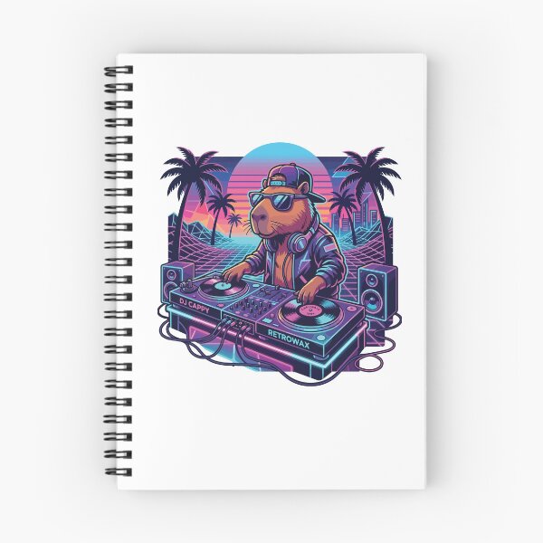 Item preview, Synthwave 80s Neon Retro Capybara DJ Music Lover designed and sold by Arc2020.