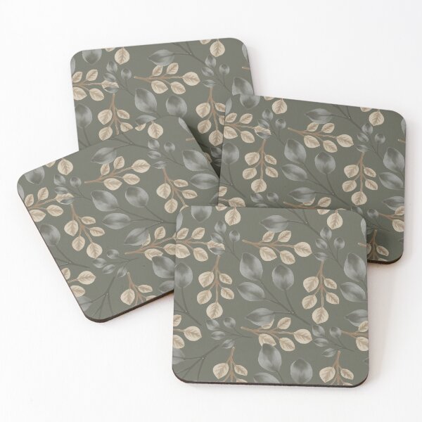 Item preview, Botanical Foliage Dusty Olive Gray Seamless Pattern Art designed and sold by ​Jyoti Digital Artist.
