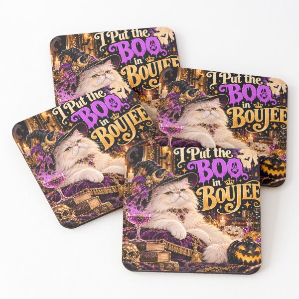 Item preview, I Put the Boo in Boujee – Glamorous Halloween Cat Witch Design designed and sold by Pop, Culture and Stuff.