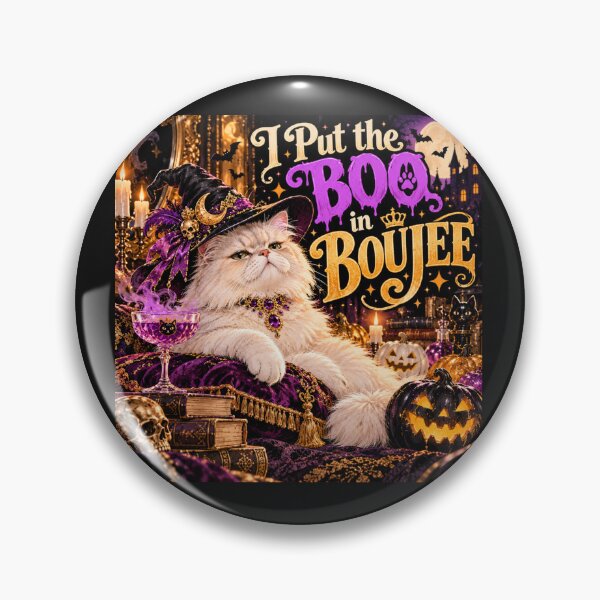Item preview, I Put the Boo in Boujee – Glamorous Halloween Cat Witch Design designed and sold by Pop, Culture and Stuff.