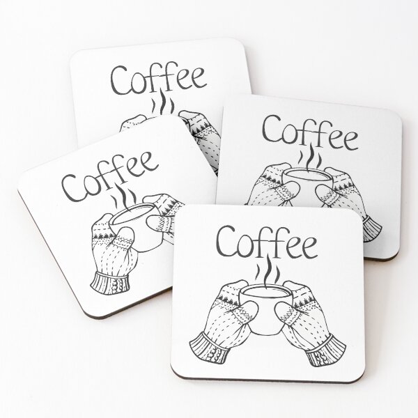 Item preview, Mittens Holding Coffee Cozy Winter Gift 1 designed and sold by OneLine Studio.