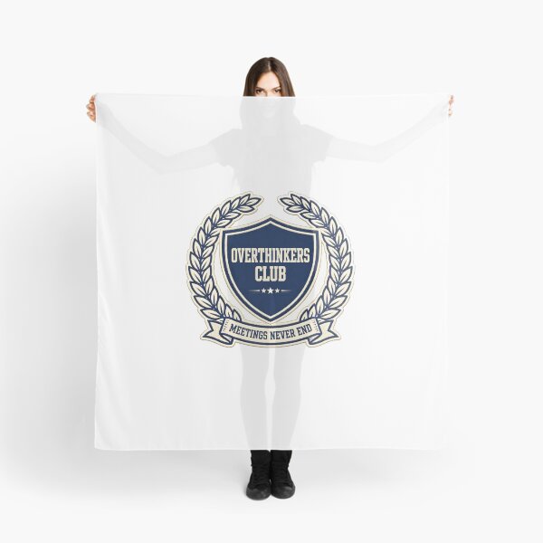 Item preview, overthinkers-club-meetings-never-end-badge designed and sold by kyoubi100.