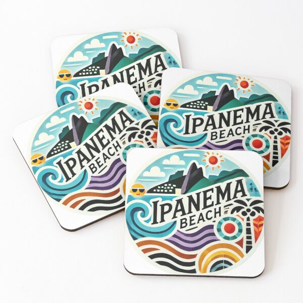 Item preview, Ipanema Beach Retro Graphic – Rio de Janeiro Brazil Travel Art Small designed and sold by ChicClicker.