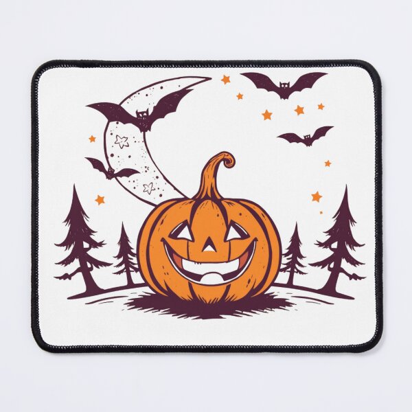 Item preview, Retro Halloween Pumpkin Moon & Bats Design designed and sold by EG Creativity Art.