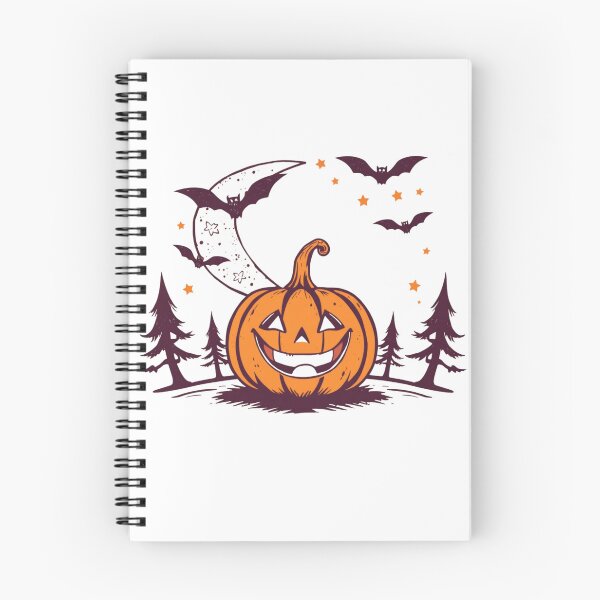 Item preview, Retro Halloween Pumpkin Moon & Bats Design designed and sold by EG Creativity Art.