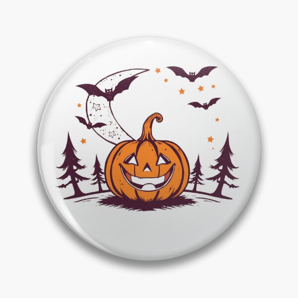 Item preview, Retro Halloween Pumpkin Moon & Bats Design designed and sold by EG Creativity Art.