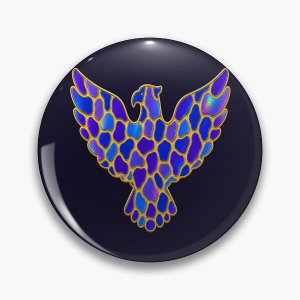 Item preview, Cyberpunk Holographic Eagle Crest - Luxury Sapphire Crystal Mosaic Pattern designed and sold by Breezes-of-Ida.