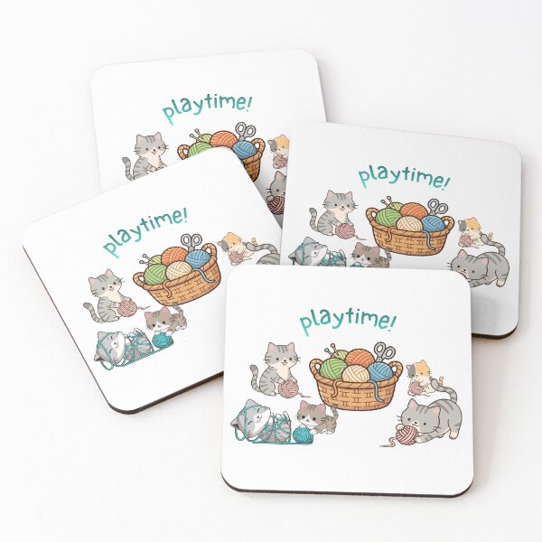 Item preview, Playtime Cute Kittens with Colorful Yarn designed and sold by Mazza-mazza.