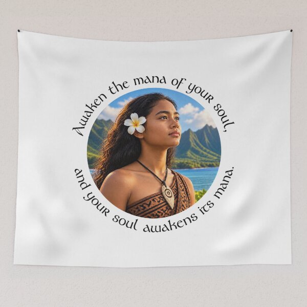 Item preview,  Polynesian Empowerment Proverb - Awaken the mana of your soul | Pacific Art designed and sold by ShakaLife.org.
