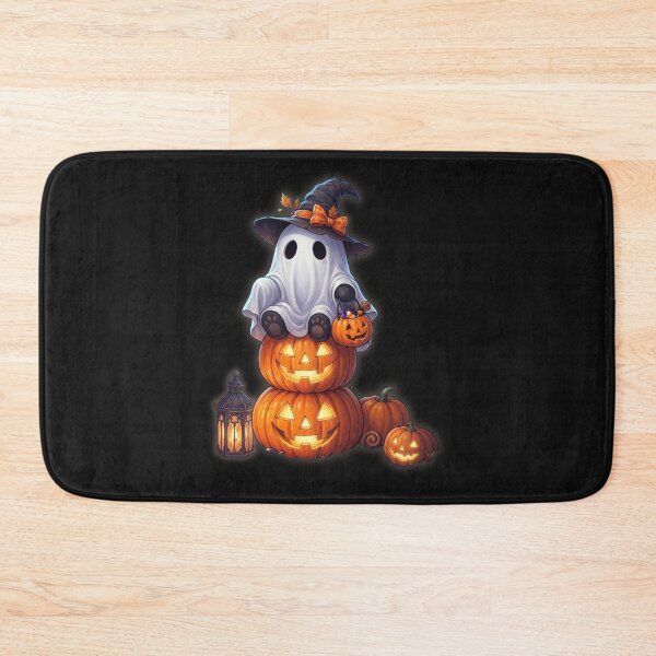 Item preview, Cute Halloween Ghost Sitting on Pumpkins designed and sold by EnginerdStudio.