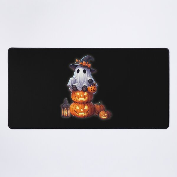 Item preview, Cute Halloween Ghost Sitting on Pumpkins designed and sold by EnginerdStudio.