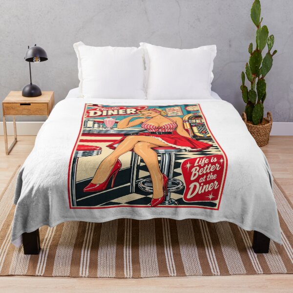 Item preview, Rockabilly Pin Up: Life is Better at the Diner designed and sold by Pineapple-Tree.