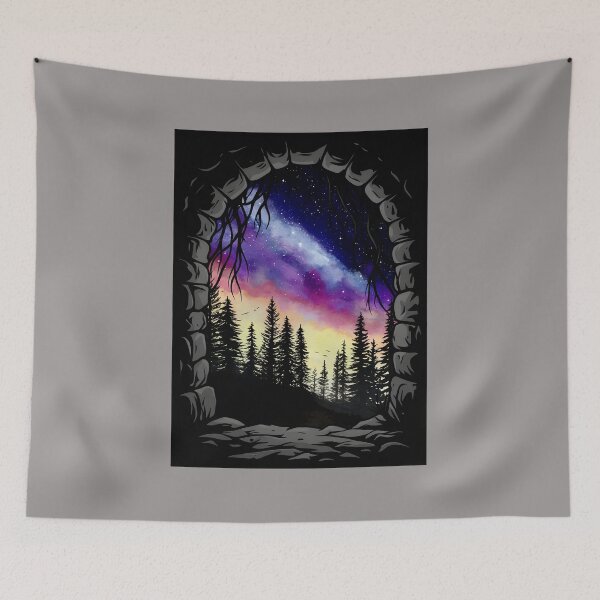 Item preview, Cosmic Galaxy Forest Woman Silhouette Art-92 designed and sold by FabianSchloe.