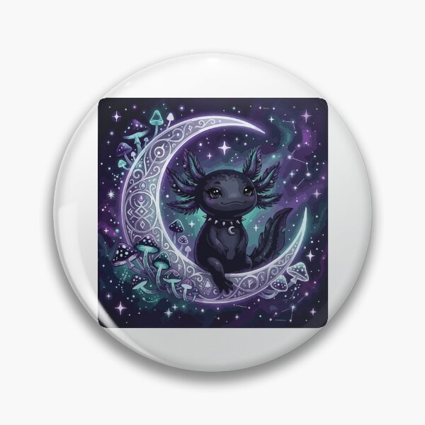 Item preview, Goth Witchy Axolotl with Crescent Moon Occult Art designed and sold by Arc2020.