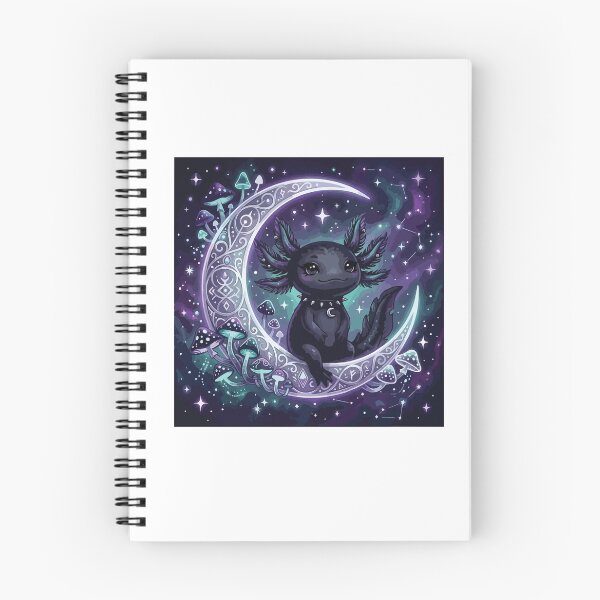 Item preview, Goth Witchy Axolotl with Crescent Moon Occult Art designed and sold by Arc2020.