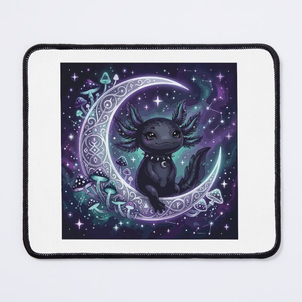 Item preview, Goth Witchy Axolotl with Crescent Moon Occult Art designed and sold by Arc2020.