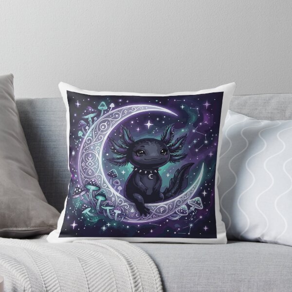 Item preview, Goth Witchy Axolotl with Crescent Moon Occult Art designed and sold by Arc2020.