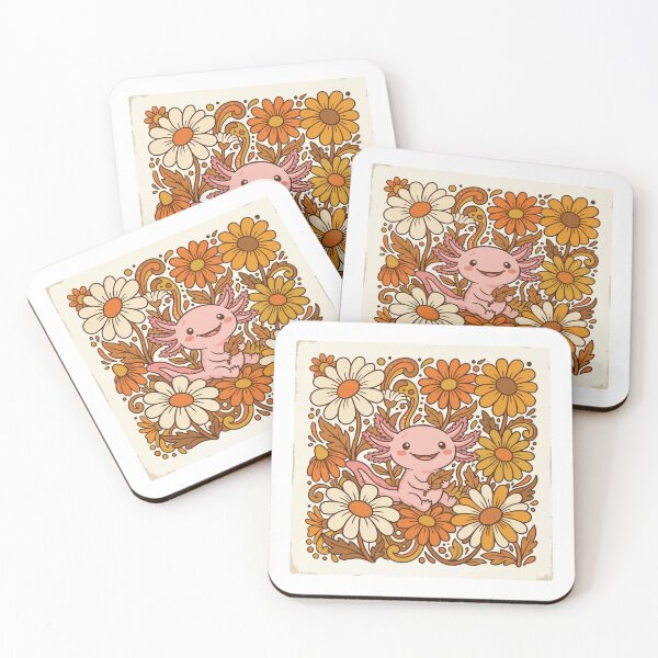 Item preview, Groovy Retro 70s Flower Power Axolotl Vintage Design designed and sold by Arc2020.