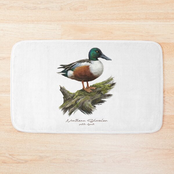 Item preview, Northern Shoveler on Mossy Log Bird Illustration designed and sold by Takeda-art.