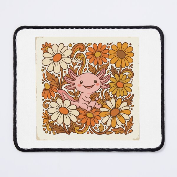 Item preview, Groovy Retro 70s Flower Power Axolotl Vintage Design designed and sold by Arc2020.