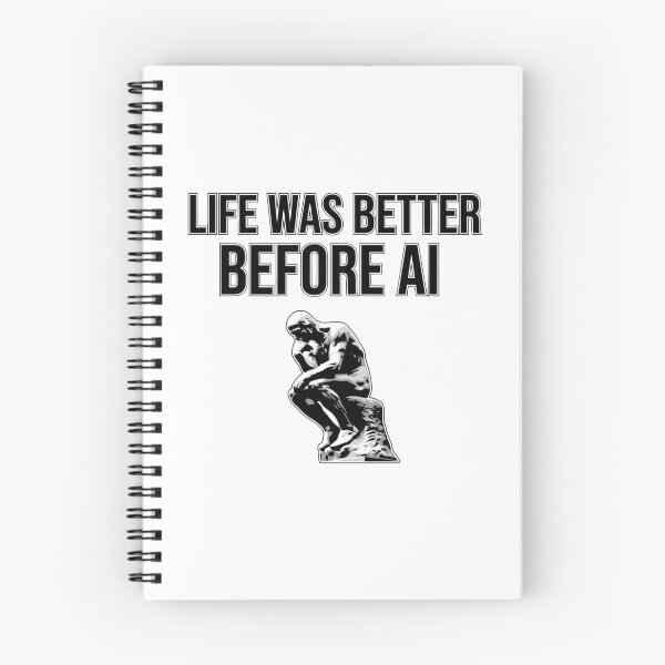 Item preview, Life Was Better Before AI - Auguste Rodin's The Thinker Retro Tech Humor designed and sold by clon-dot-net.