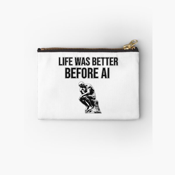 Item preview, Life Was Better Before AI - Auguste Rodin's The Thinker Retro Tech Humor designed and sold by clon-dot-net.