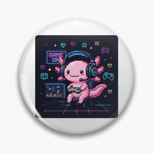 Item preview, Gamer Axolotl with Headset Cute Pixel Art Streamer designed and sold by Arc2020.