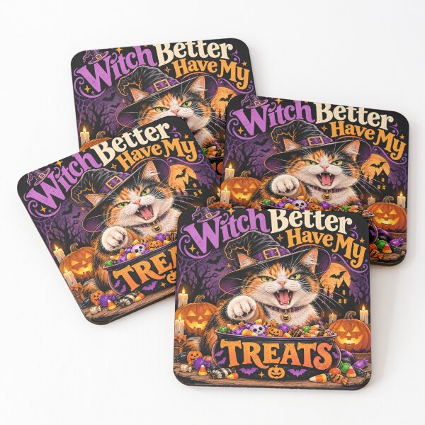 Item preview, Witch Better Have My Treats – Funny Calico Cat Halloween Design designed and sold by Pop, Culture and Stuff.