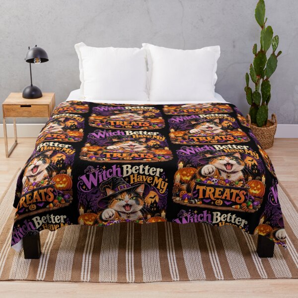 Item preview, Witch Better Have My Treats – Funny Calico Cat Halloween Design designed and sold by Pop, Culture and Stuff.