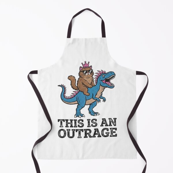 Item preview, This Is An Outrage Funny Cat Dinosaur Humor Sarcastic Pet Lover designed and sold by ZAbiriarto.