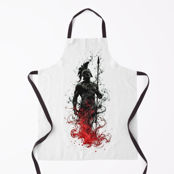 Item preview, Epic Spartan Warrior Dark Smoke and Red Fire Art Print designed and sold by  One City Two Children Studio.