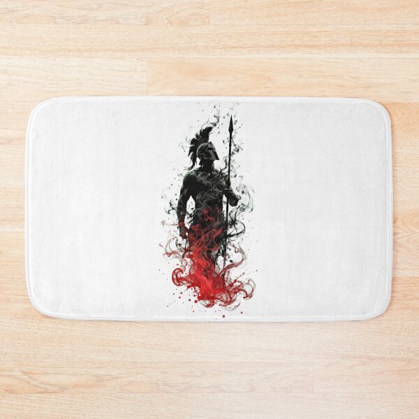 Item preview, Epic Spartan Warrior Dark Smoke and Red Fire Art Print designed and sold by  One City Two Children Studio.