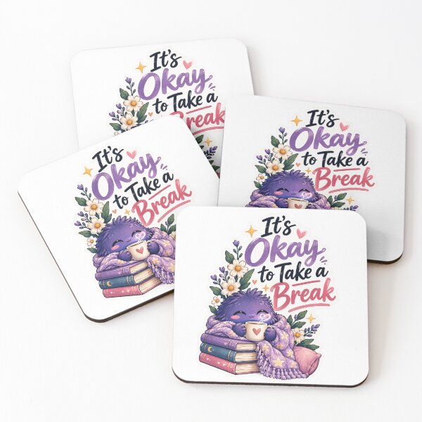 Item preview, It’s Okay to Take a Break – Cute Cozy Self Care Sticker designed and sold by Nunaprettyshop.