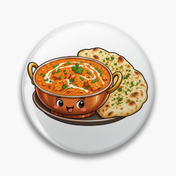 Item preview, Butter Chicken Sticker, Cute Indian Food Naan designed and sold by PriyankaSonara.