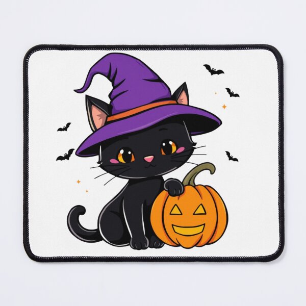Item preview, Cute Black Cat Witch Hat & Pumpkin Halloween designed and sold by EG Creativity Art.