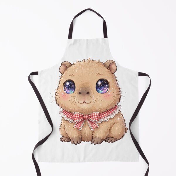 Item preview, Capybara with red checkered bow designed and sold by priyankajustine.