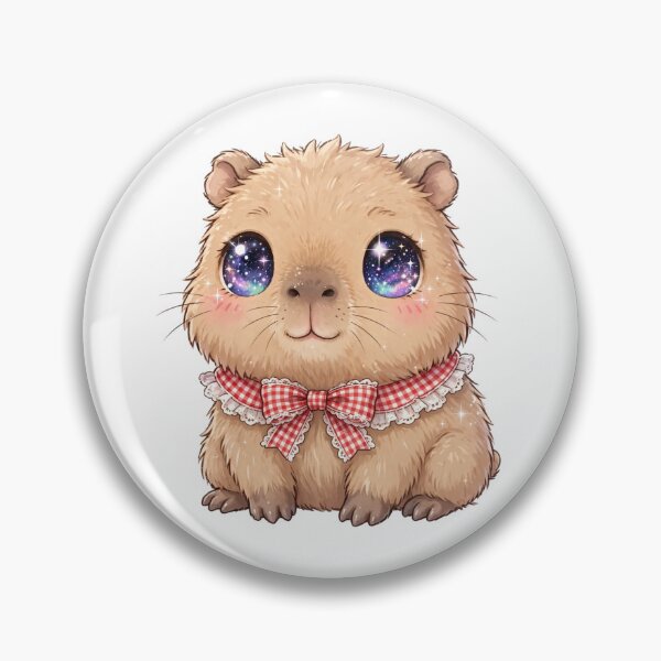 Item preview, Capybara with red checkered bow designed and sold by priyankajustine.