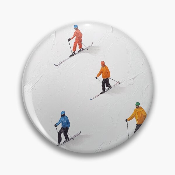 Item preview, Colorful Skiers Snowy Slope Minimalist Painting designed and sold by NatureSight.