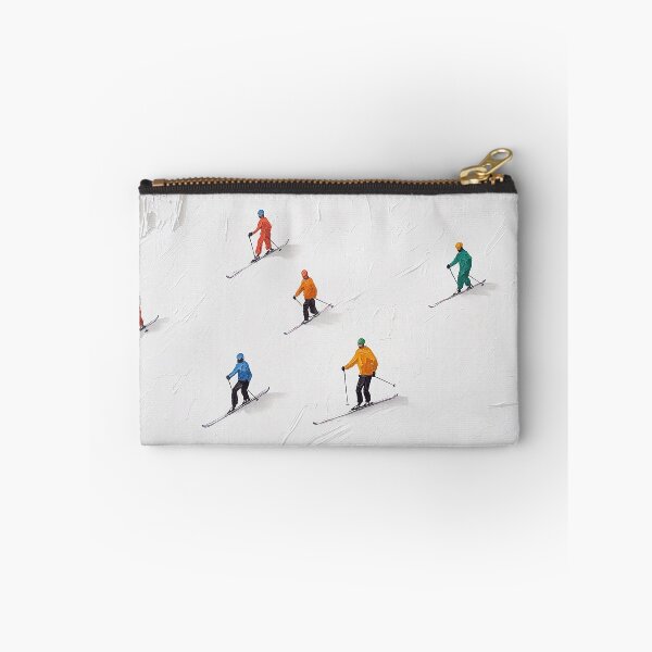 Item preview, Colorful Skiers Snowy Slope Minimalist Painting designed and sold by NatureSight.