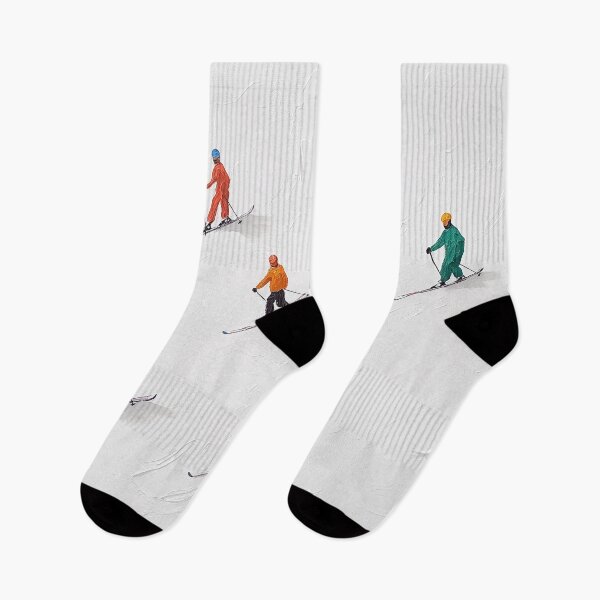 Item preview, Colorful Skiers Snowy Slope Minimalist Painting designed and sold by NatureSight.