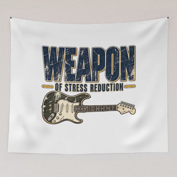 Item preview, Weapon Of Stress Reduction Funny Electric Guitar Musician Rock Vintage Graphic designed and sold by ParkerDuerson.
