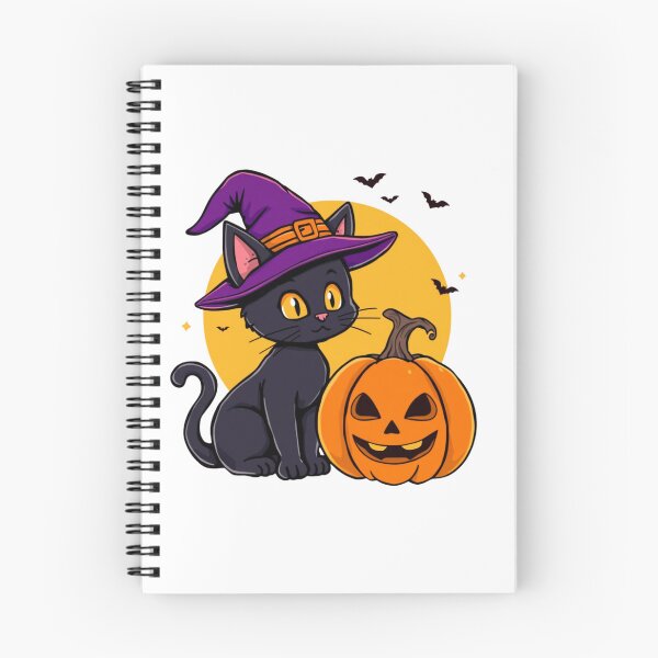 Item preview, Black Cat Witch Hat Pumpkin Golden Moon Art designed and sold by EG Creativity Art.
