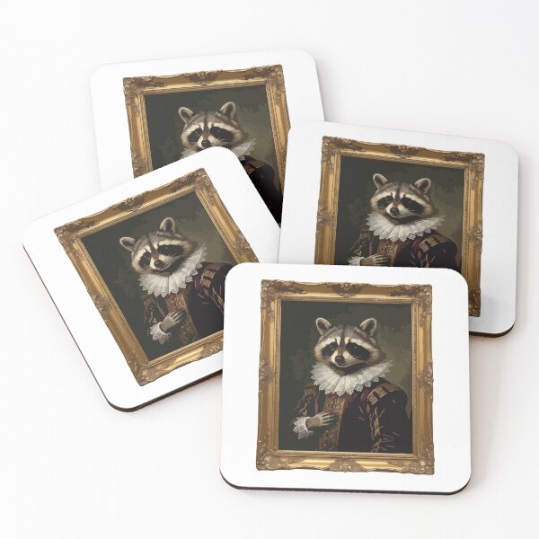 Item preview, Renaissance Oil Painting Elegant Gentleman Raccoon Art designed and sold by Arc2020.