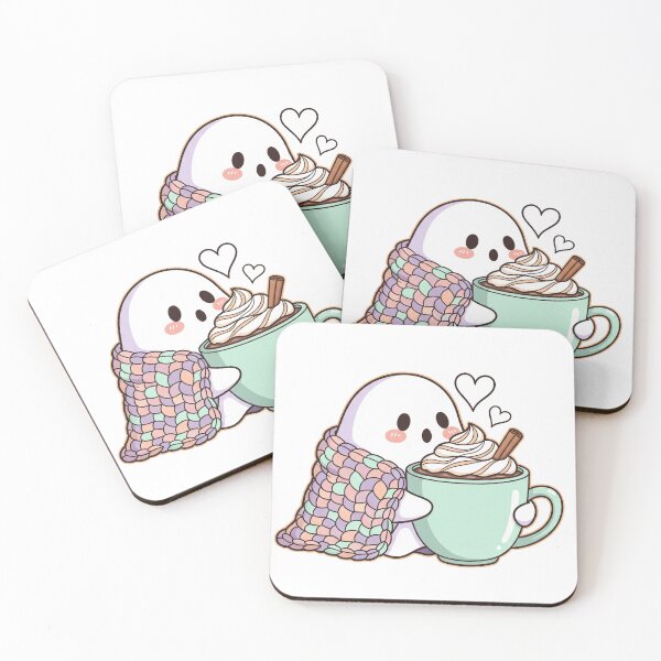 Item preview, Hot Chocolate Ghost – Cute Blanket & Mug Halloween Art designed and sold by Apex Designs.