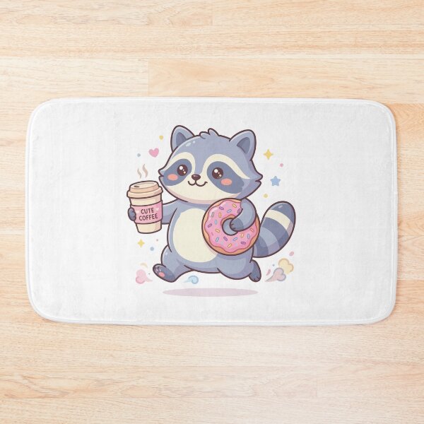 Item preview, Kawaii Raccoon Stealing Coffee and Donut Cute Design designed and sold by Arc2020.