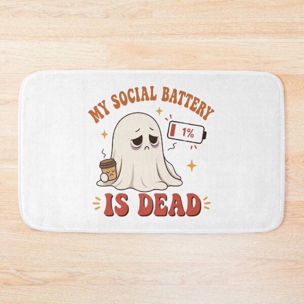 Item preview, My Social Battery Is Dead Funny Introvert Ghost Halloween Art designed and sold by Créative touche .