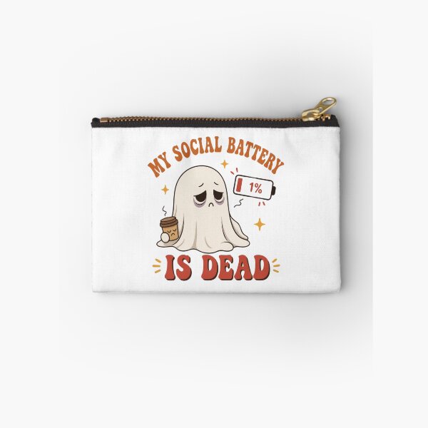 Item preview, My Social Battery Is Dead Funny Introvert Ghost Halloween Art designed and sold by Créative touche .
