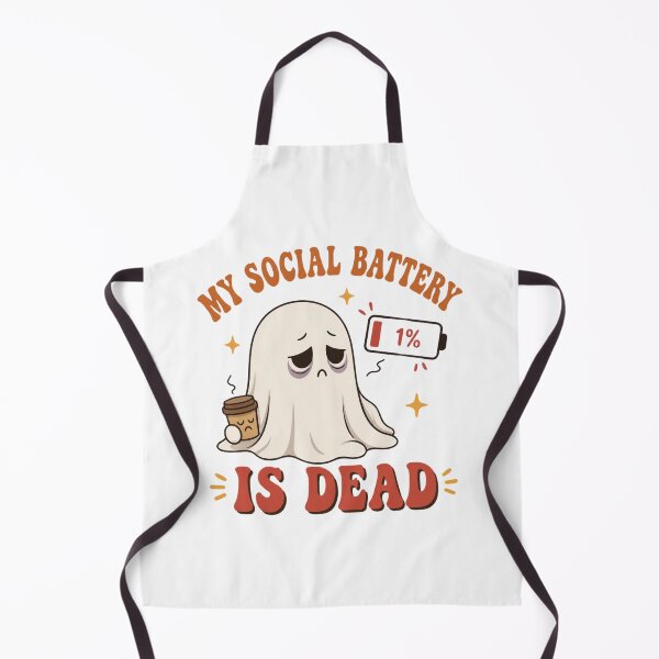Item preview, My Social Battery Is Dead Funny Introvert Ghost Halloween Art designed and sold by Créative touche .
