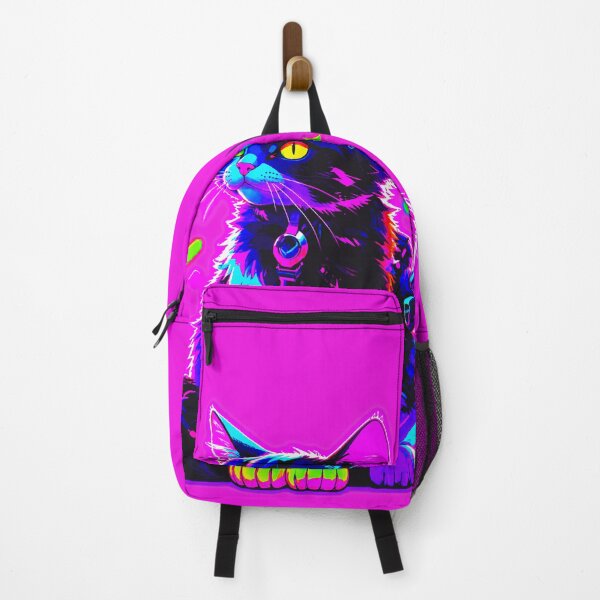 Item preview, Vaporwave Neon Splatter Cat - Glowing Cyberpunk Feline Aesthetic designed and sold by A E S T H E T A T A G.